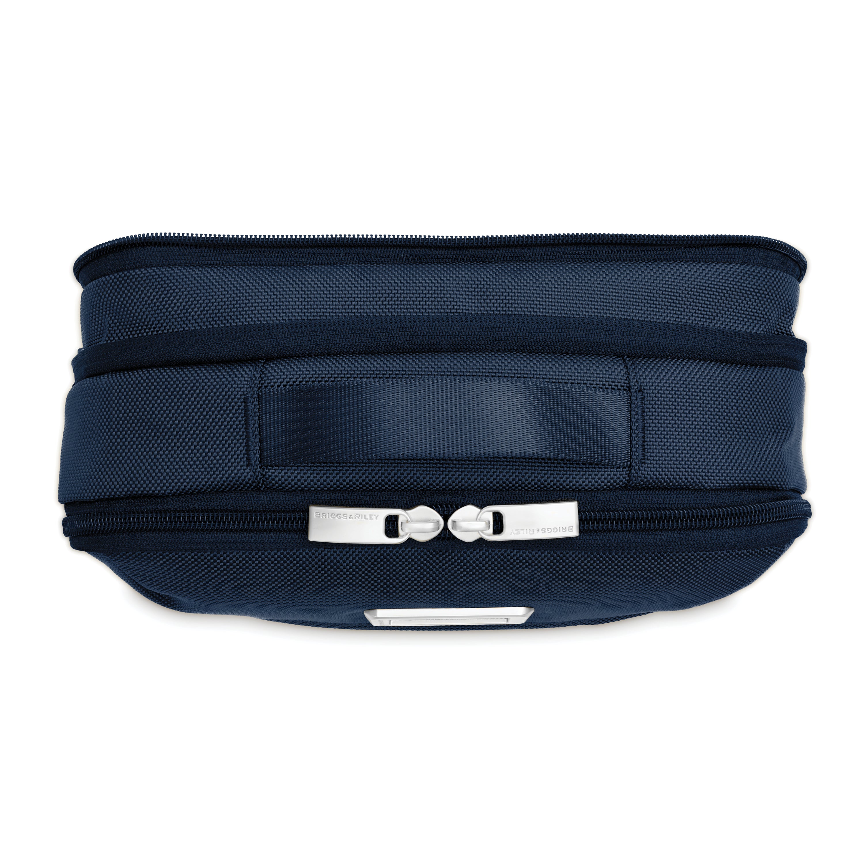 Briggs and Riley Expandable Essentials Kit Navy Top View Zipper #colour_navy