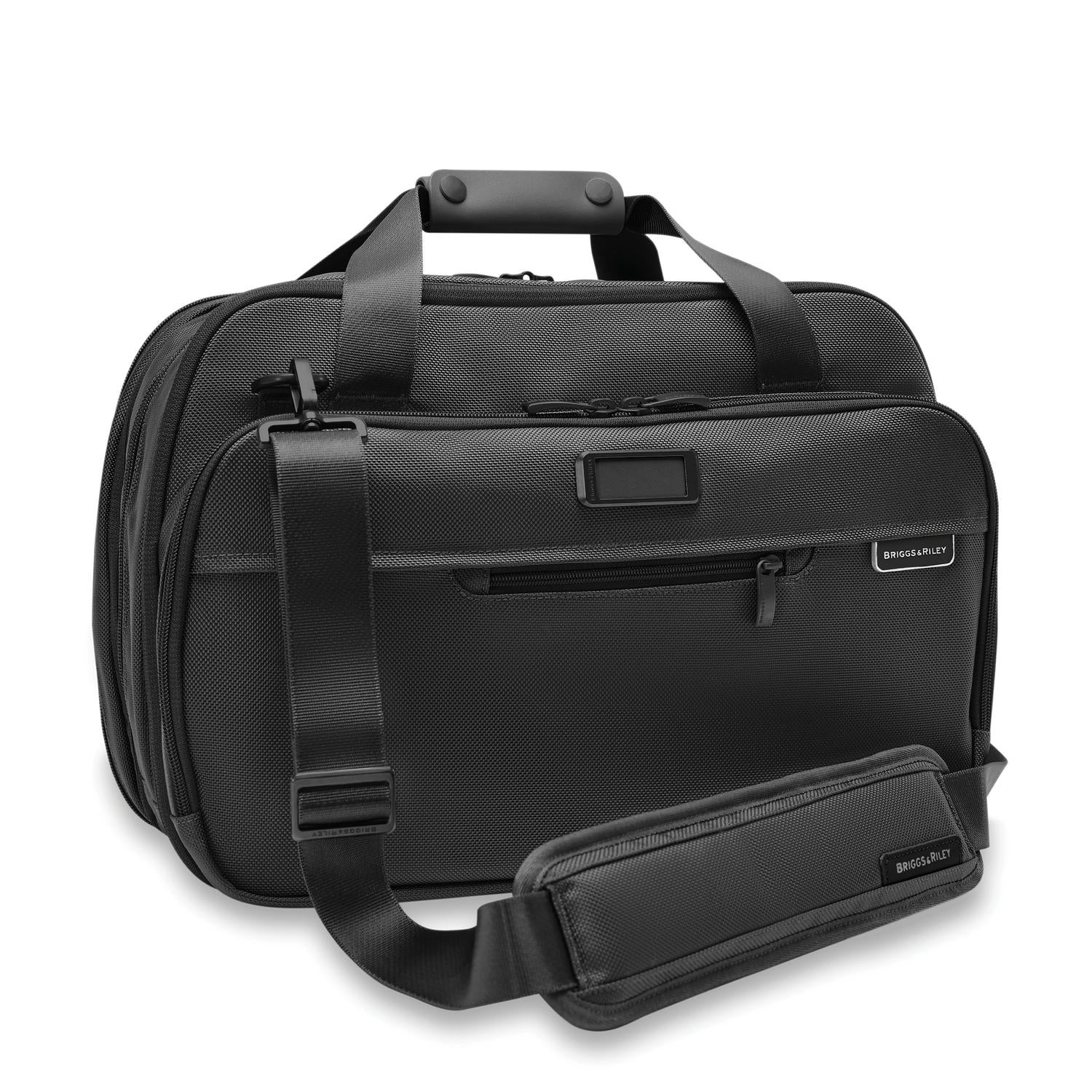 Briggs and Riley Expandable Cabin Bag Black Side View  #colour_black