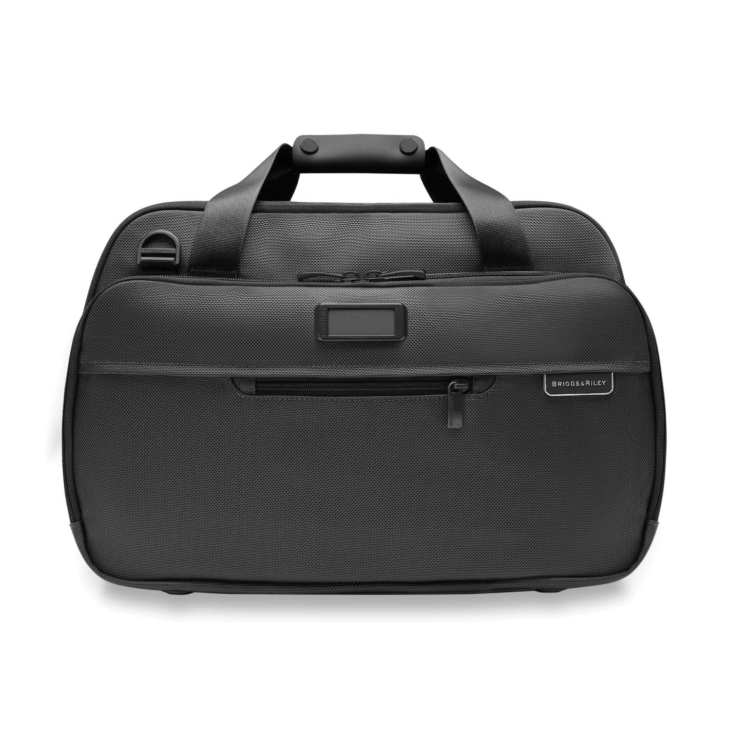 Briggs and Riley Expandable Cabin Bag Black Front View  #colour_black