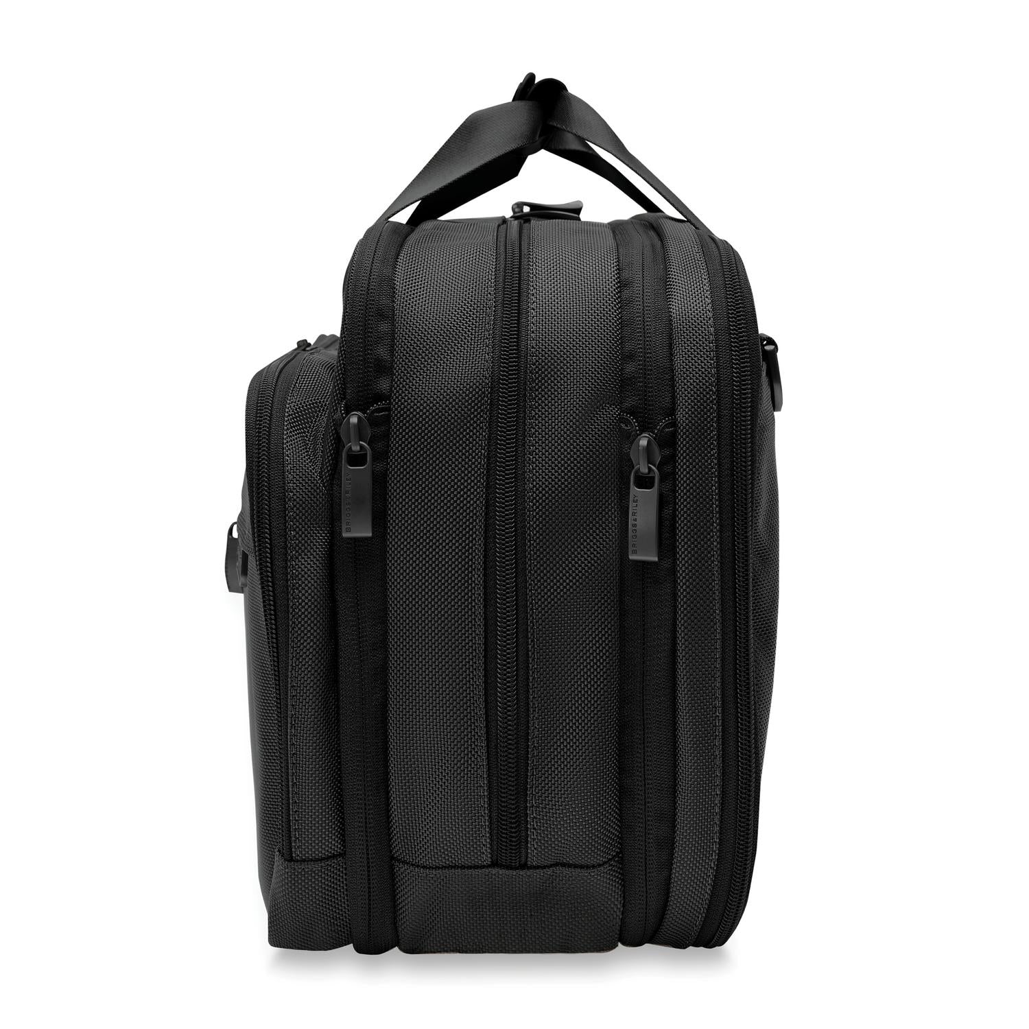 Briggs and Riley Expandable Cabin Bag Black Side View  #colour_black