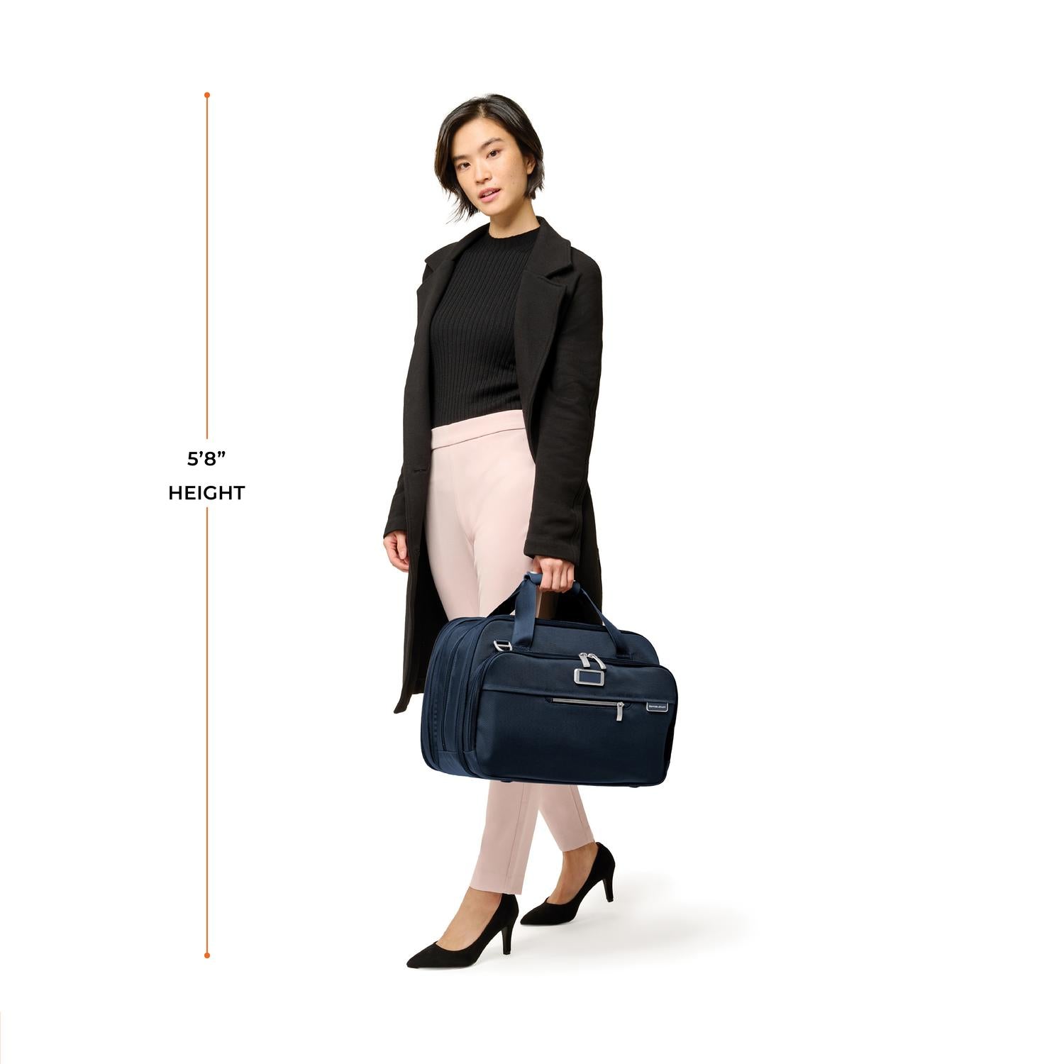 Briggs and Riley Expandable Cabin Bag, Model Height 5'8" #colour_navy