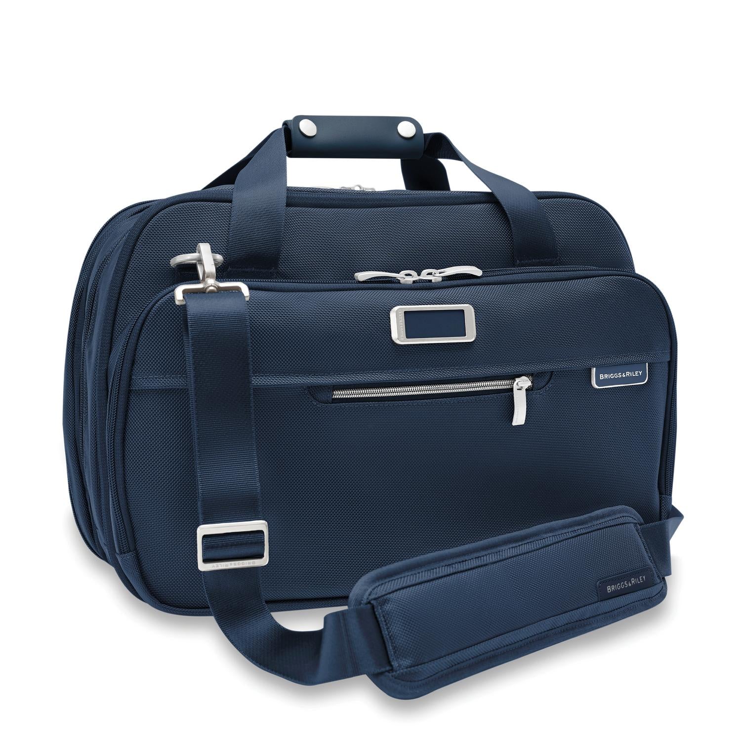 Briggs and Riley Expandable Cabin Bag Navy Side View  #colour_navy