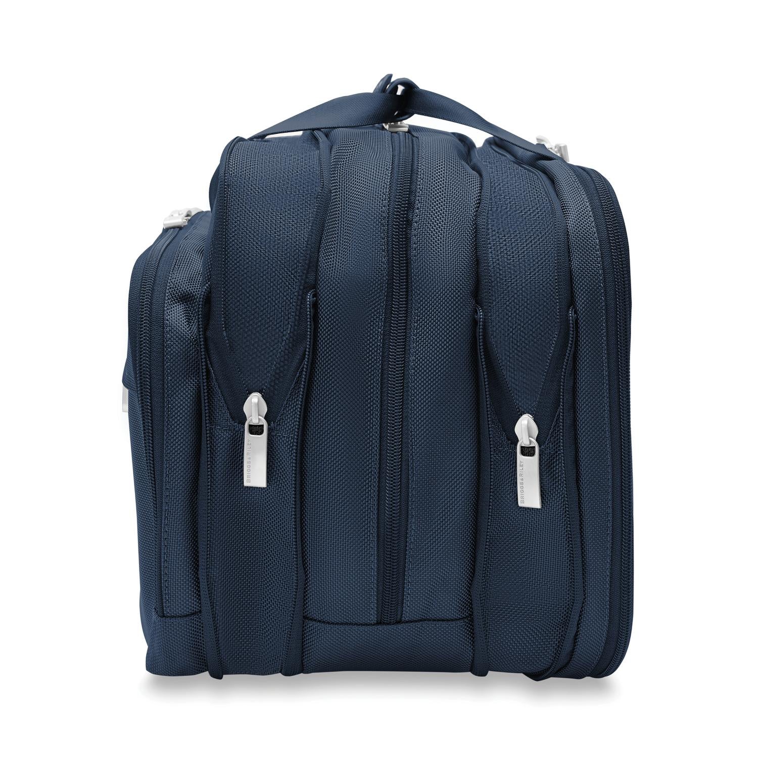 Briggs and Riley Expandable Cabin Bag Navy Side View Expanded #colour_navy