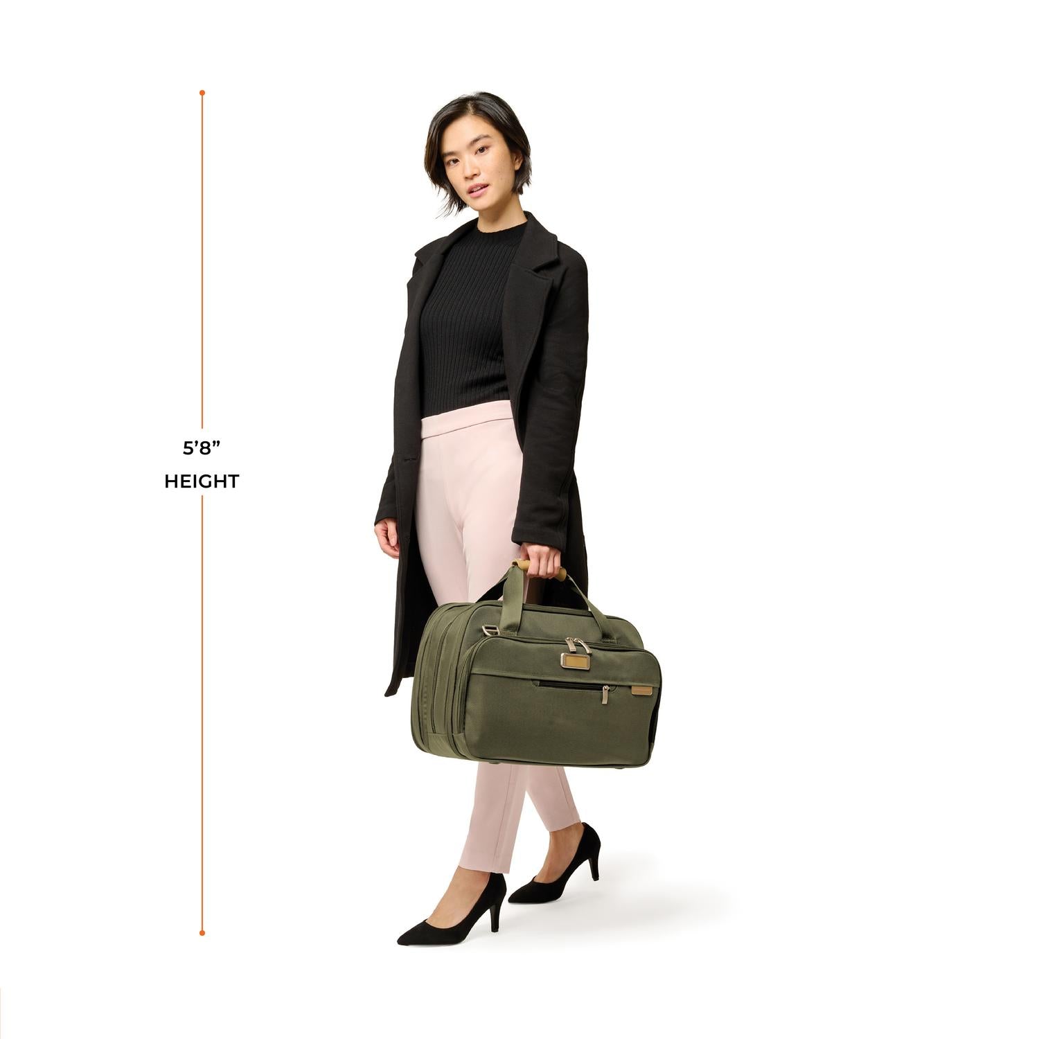 Briggs and Riley Expandable Cabin Bag, Model Height 5'8" #colour_olive