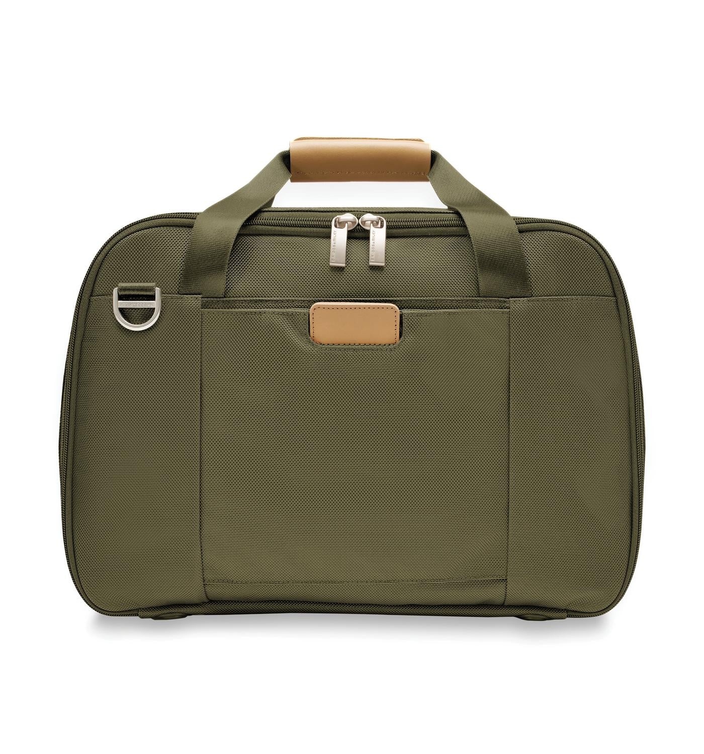 Briggs and Riley Expandable Cabin Bag Olive back View  #colour_olive