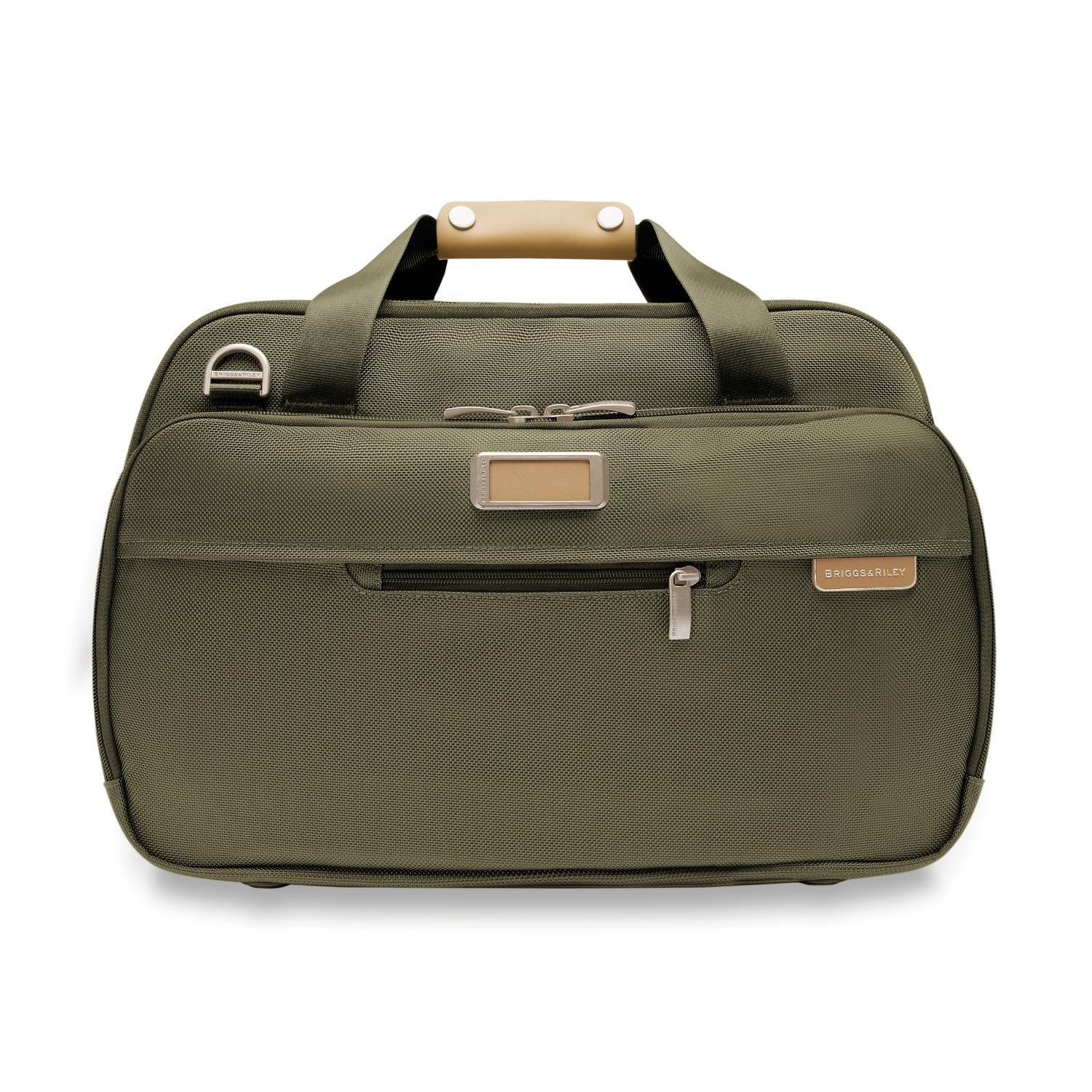 Briggs and Riley Expandable Cabin Bag Olive Front View  #colour_olive