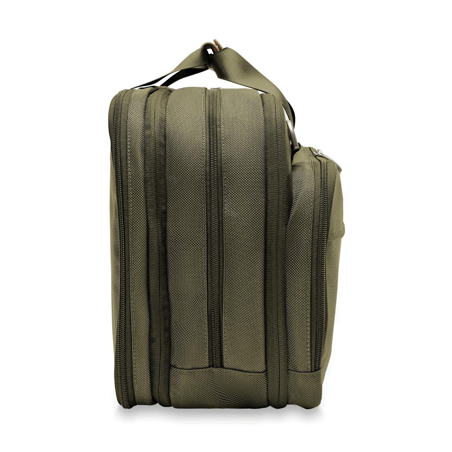 Briggs and Riley Expandable Cabin Bag Olive Side View  #colour_olive