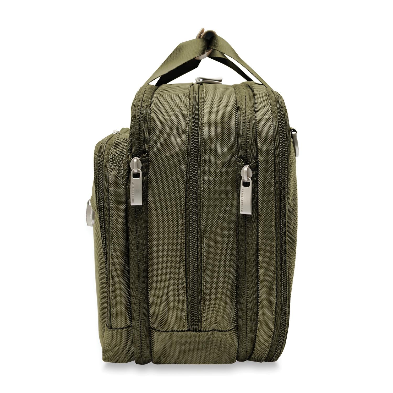 Briggs and Riley Expandable Cabin Bag Olive Side View  #colour_olive