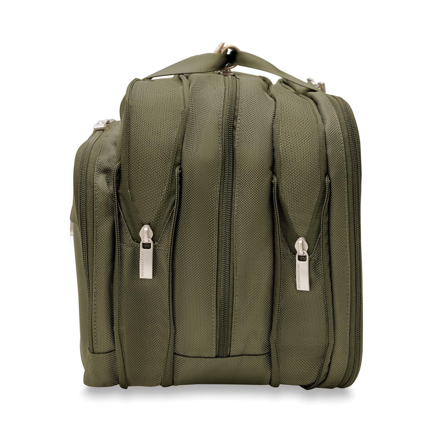 Briggs and Riley Expandable Cabin Bag Olive Side Expanded #colour_olive