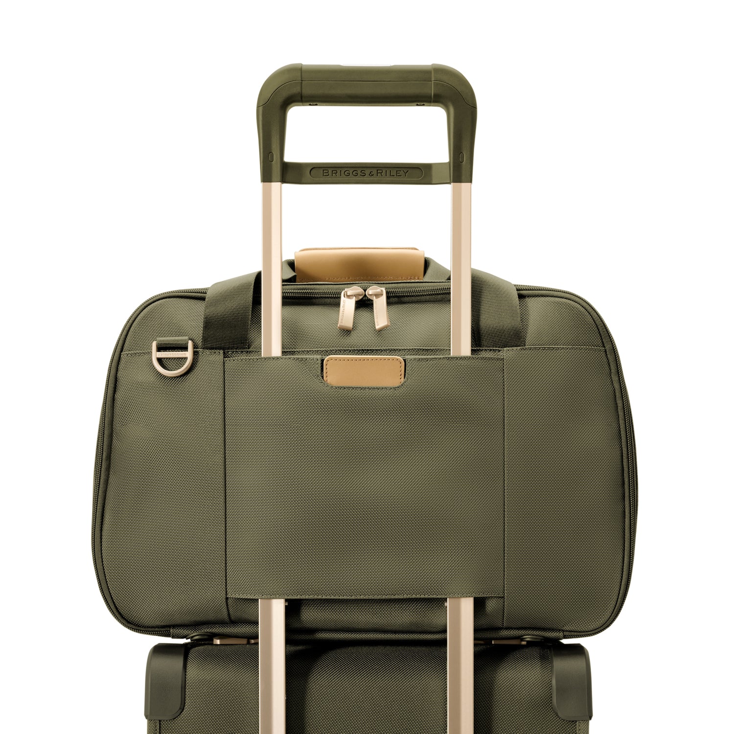 Briggs and Riley Expandable Cabin Bag Olive Slip Through Back Panel #colour_olive