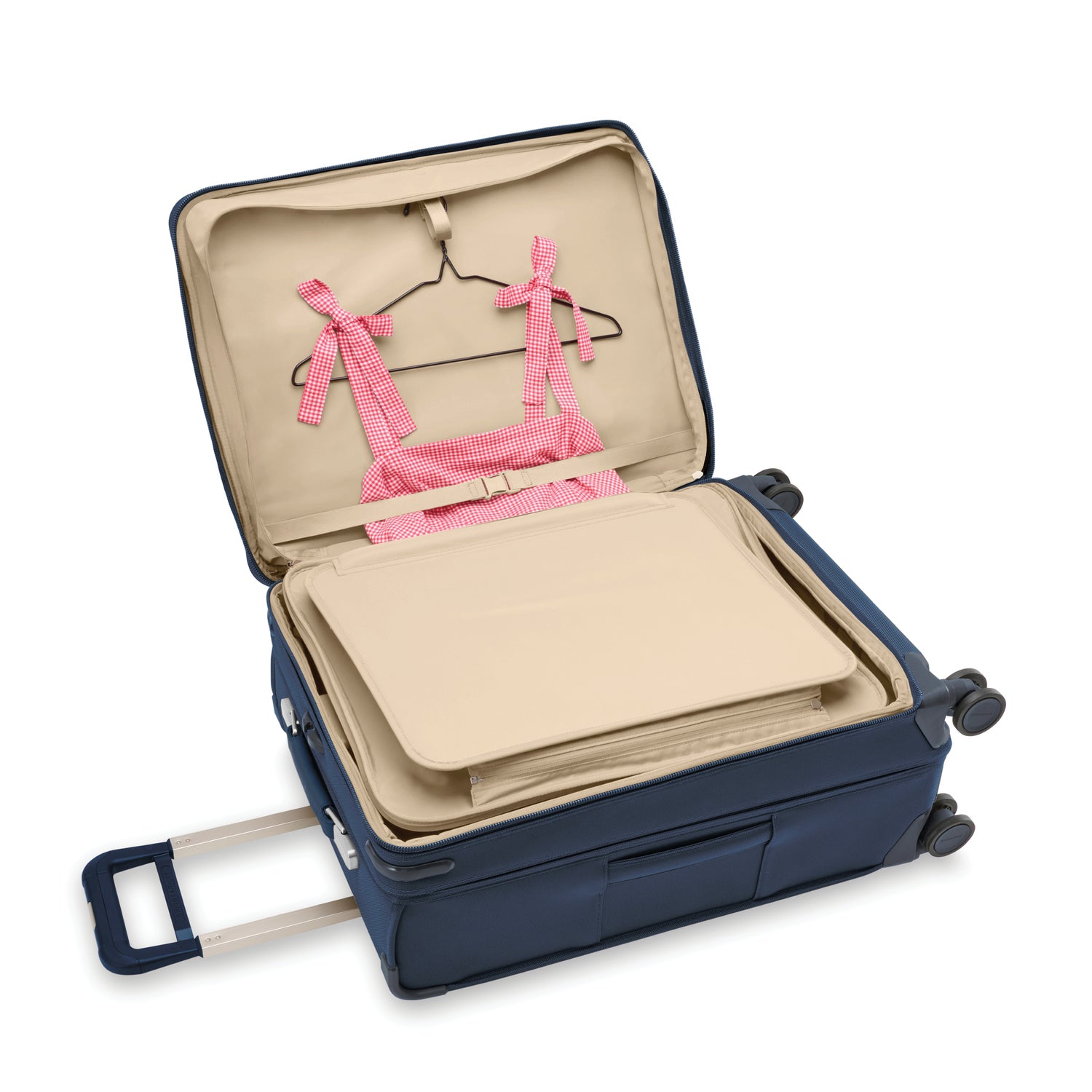 Compact 61cm Checked Expandable Spinner #colour_navy