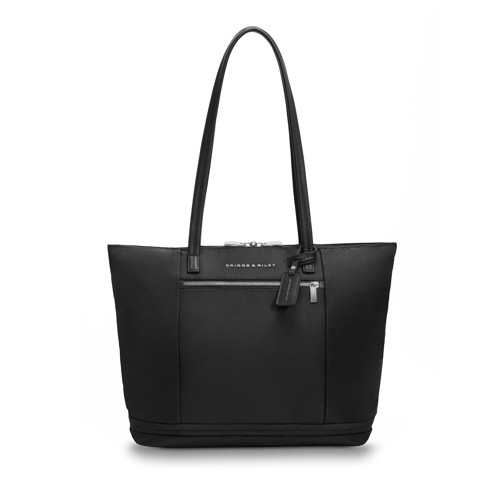 expandable tote, front view #colour_black