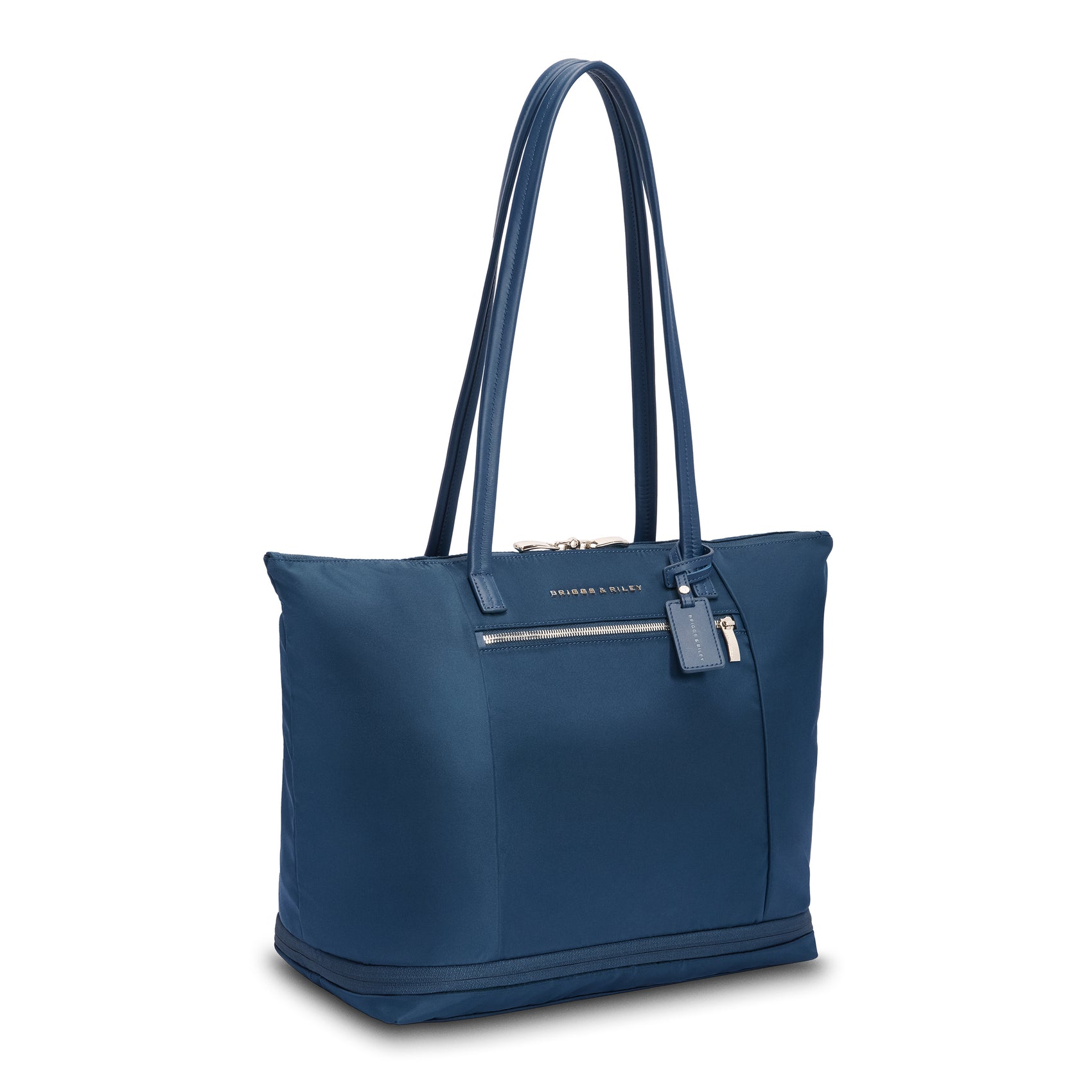 expandable tote, side view #colour_navy