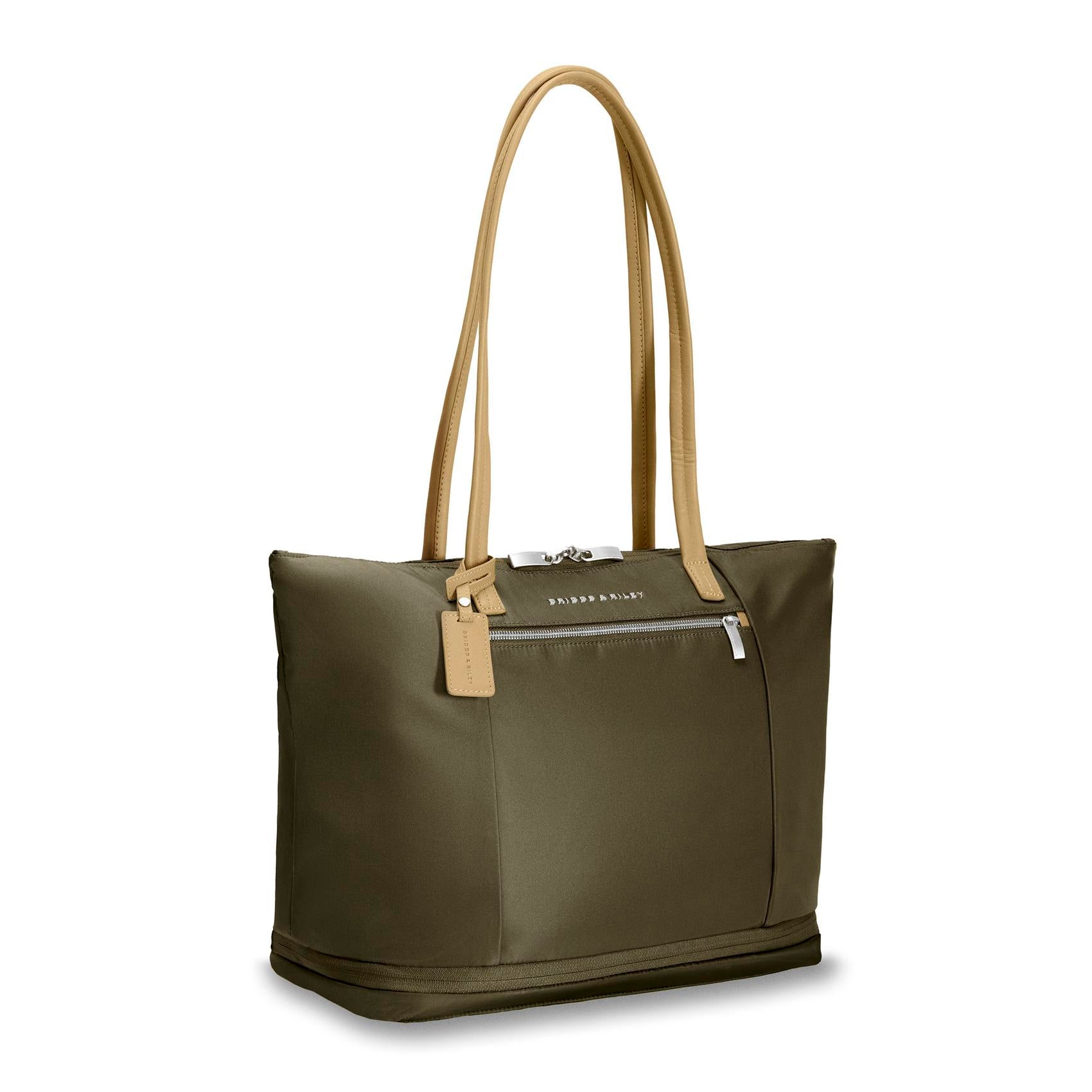 expandable tote, side view #colour_olive