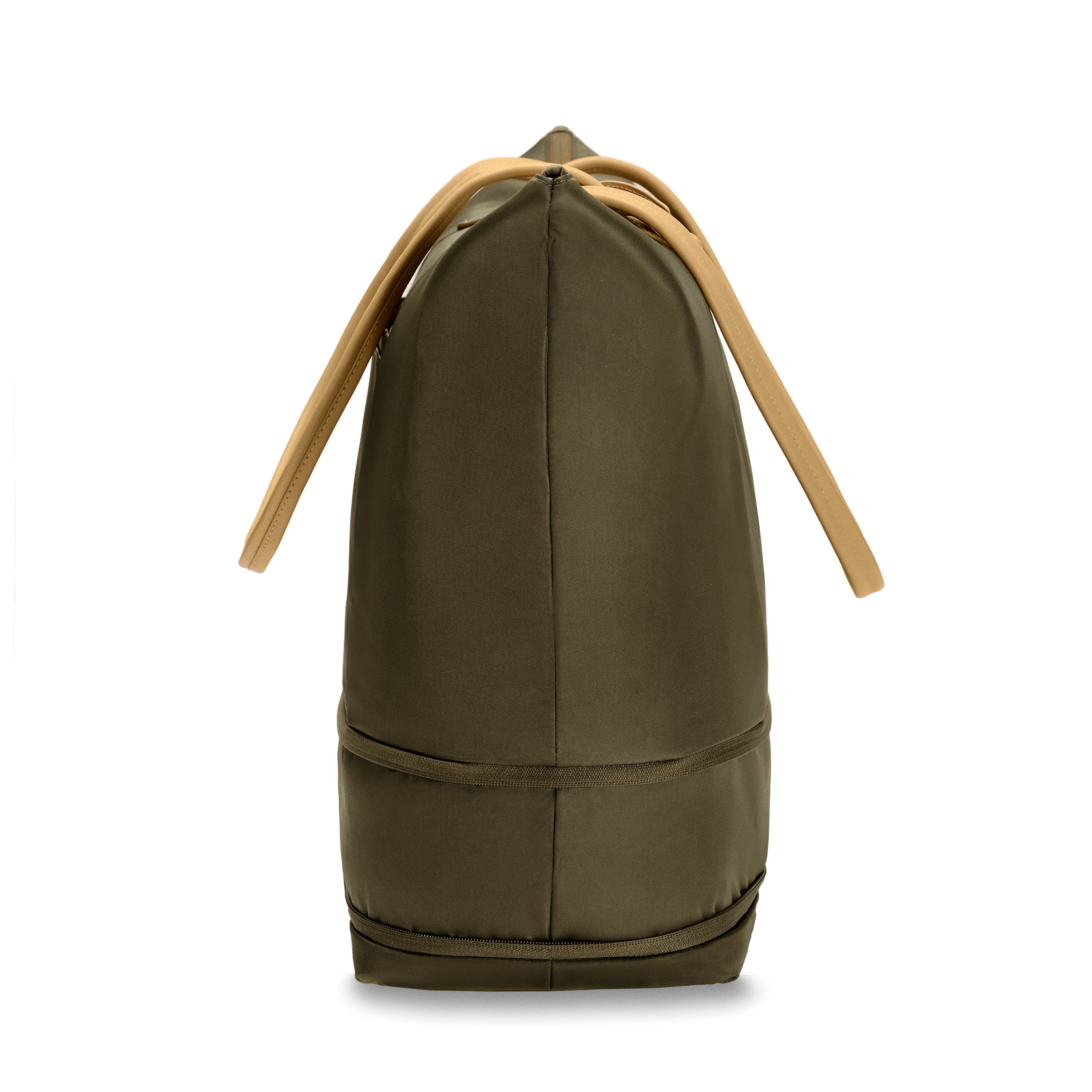 expandable tote, side view #colour_olive