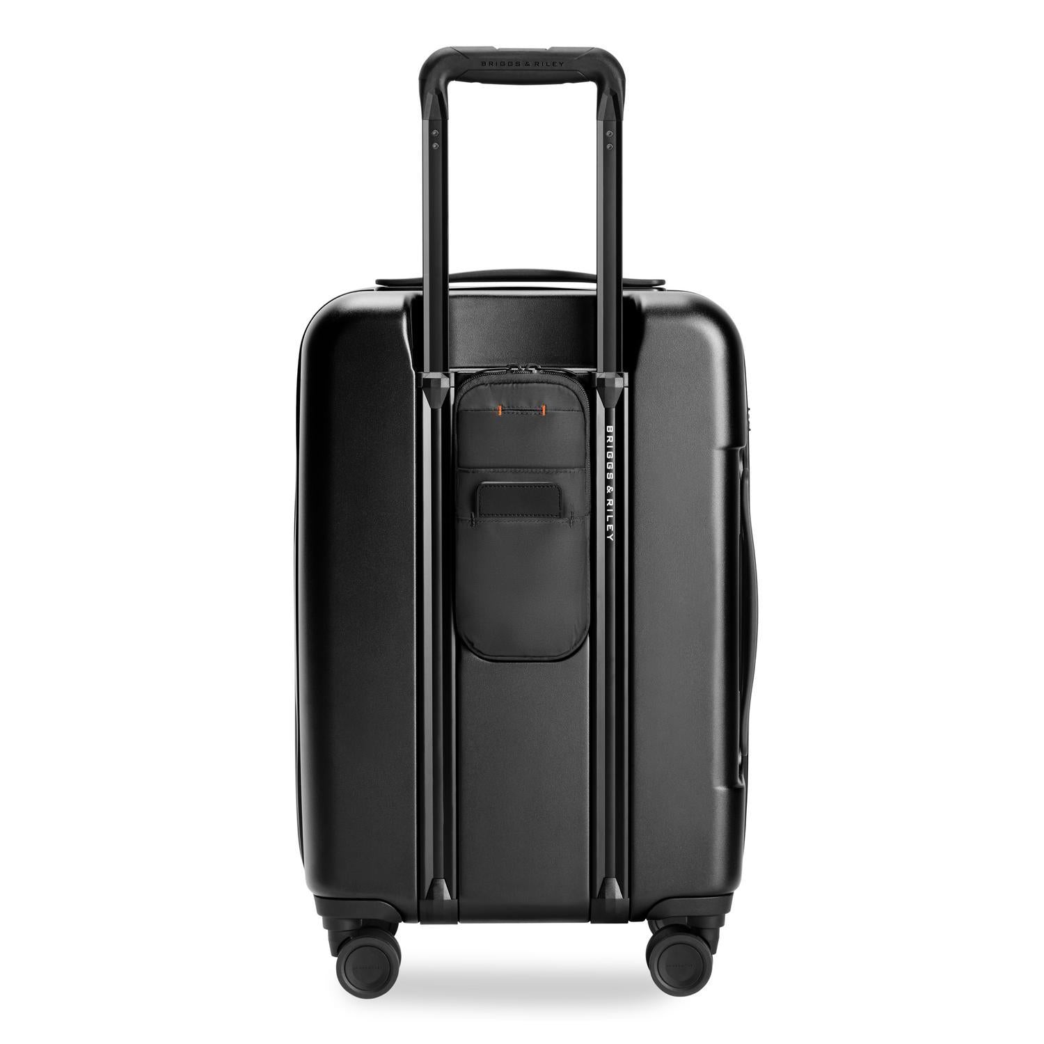 Essential Front Pocket Carry-On Expandable Spinner in Navy, Front View #colour_black