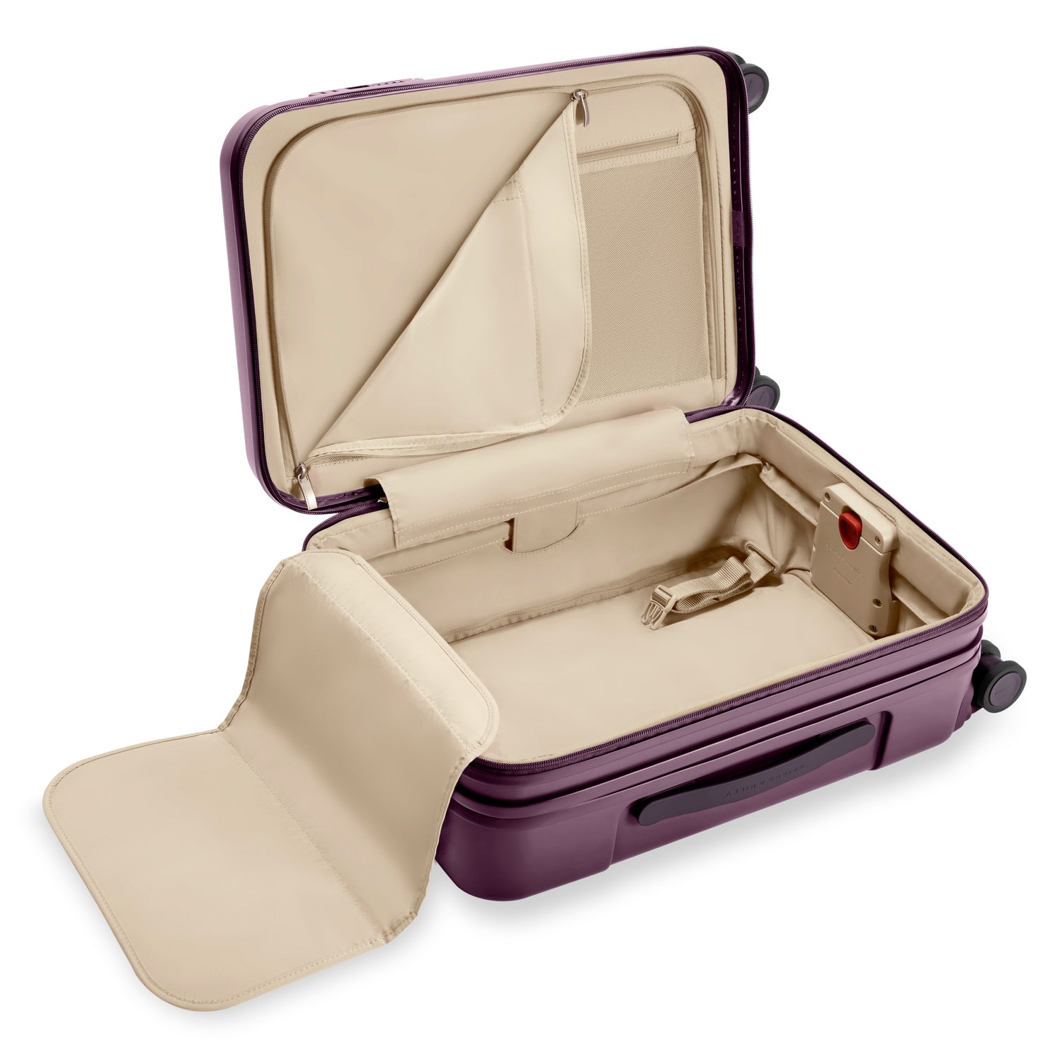 Essential Front Pocket Carry-On Expandable Spinner in Plum #colour_plum