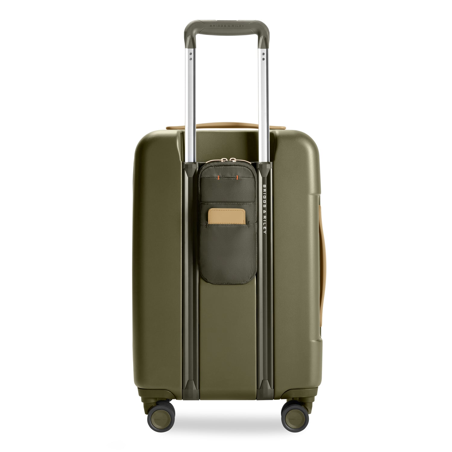 Essential Front Pocket Carry-On Expandable Spinner in Olive #colour_olive