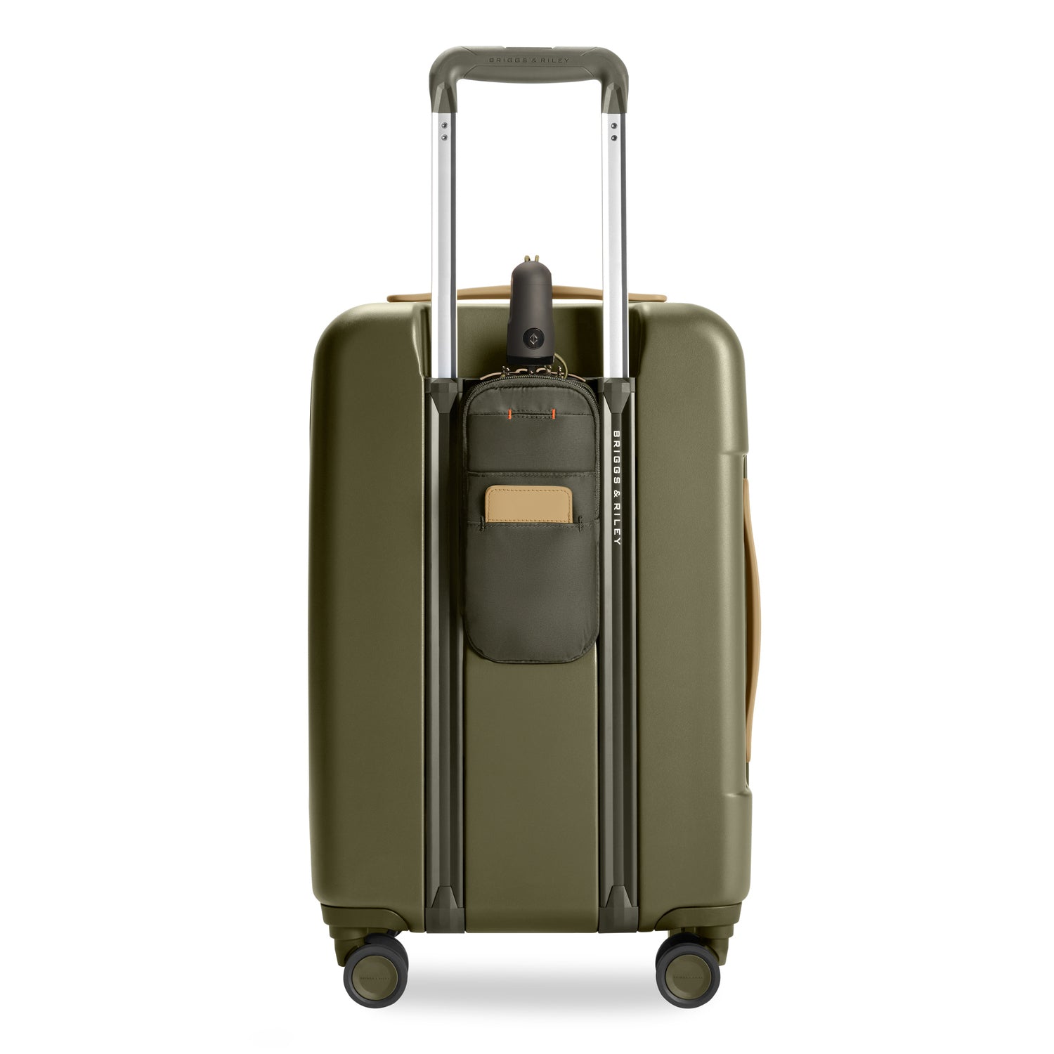 Essential Front Pocket Carry-On Expandable Spinner in Olive #colour_olive