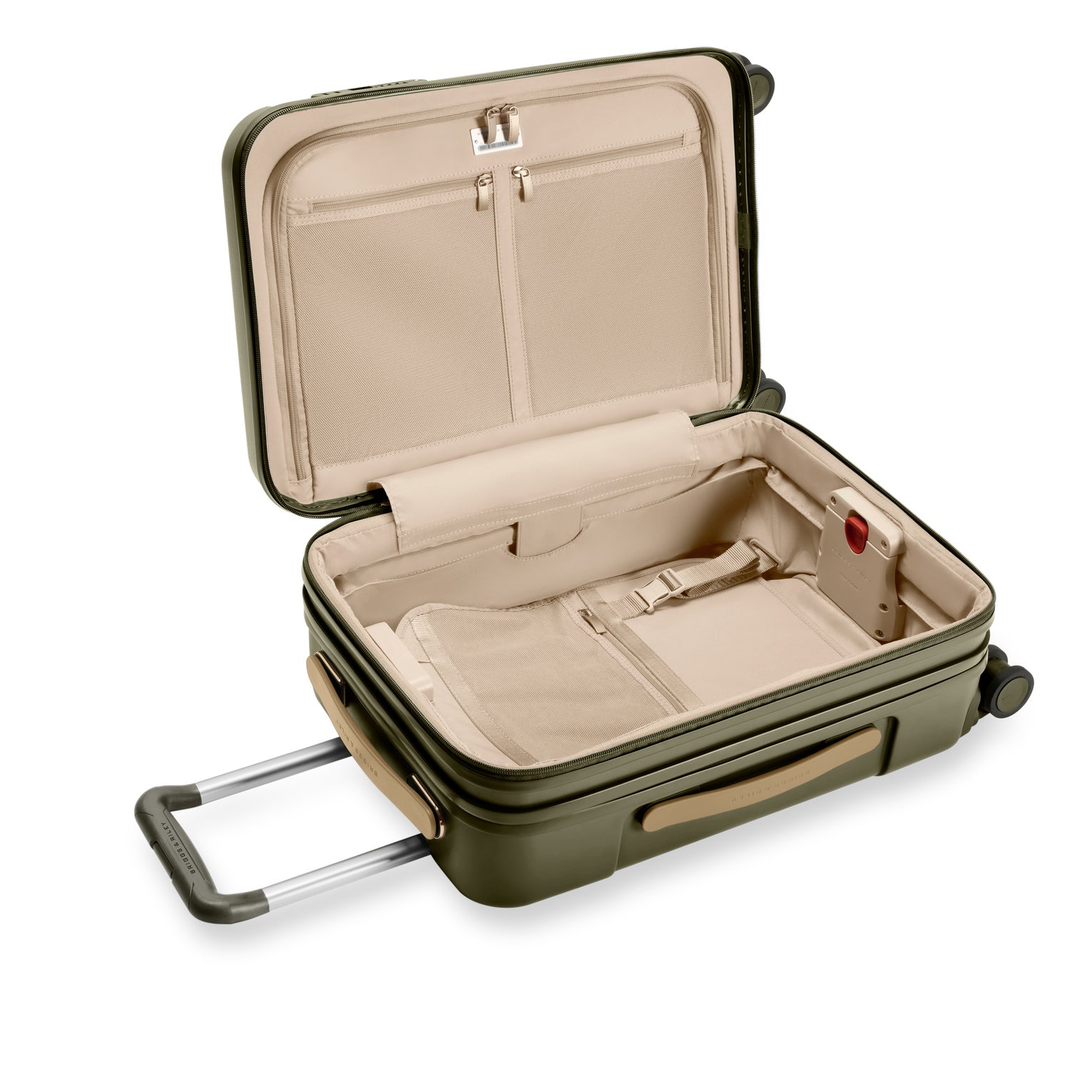 Essential Front Pocket Carry-On Expandable Spinner in Olive #colour_olive