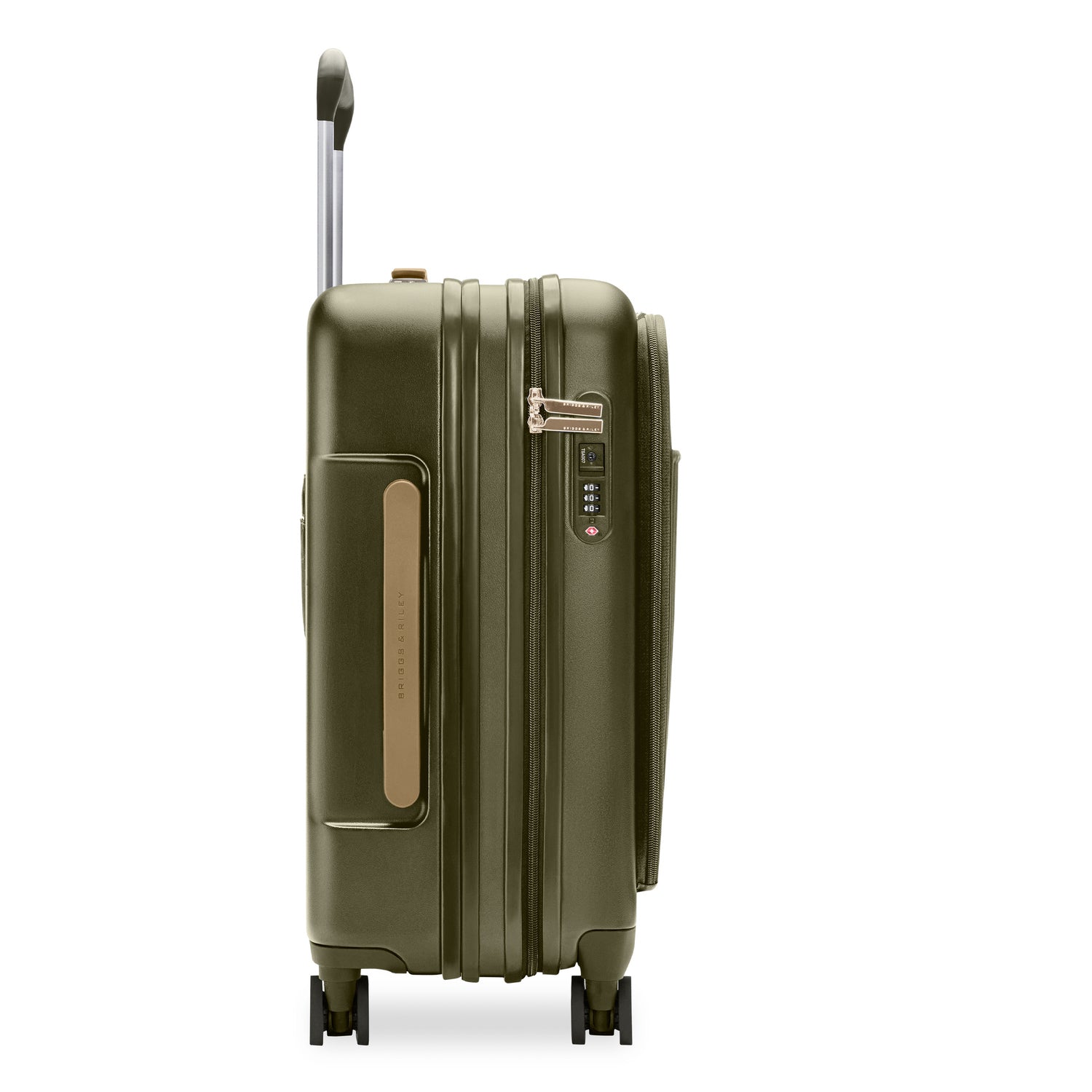 Essential Front Pocket Carry-On Expandable Spinner in Olive #colour_olive