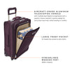 Briggs and Riley Essential 2-wheel Carry-On, AIR CRAFT-GRADE  ALUMINUM  TELESCOPING HANDLE with multiple stop heights is engineered with a  superior impact resistant V-groove design for  worry-free travel look, while traveling in comfort, LARGE FRONT POCKET  for hassle-free access to extra items, STREAMLINED WEDGED FEET deflect impacts - image23